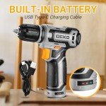 DEKO PRO 12V Cordless Drill Set with Accessories