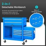 8-Drawer Rolling Tool Chest with Wheels - Blue