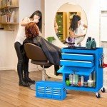 8-Drawer Rolling Tool Chest with Wheels - Blue