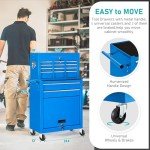 8-Drawer Rolling Tool Chest with Wheels - Blue