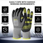 LOCCEF MicroFoam Nitrile Coated Work Gloves - 6 Pairs