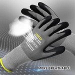 LOCCEF MicroFoam Nitrile Coated Work Gloves - 6 Pairs