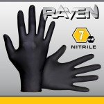 SAS Safety Nitrile Raven Powder-Free Gloves, XL