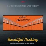 26-Piece Combination Wrench Set with Roll-Up Pouch