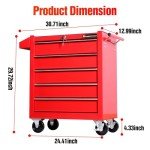 TANKSTORM Heavy Duty 5-Drawer Rolling Tool Cart