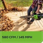 Greenworks 80V Cordless Brushless Leaf Blower with Battery