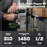 Greenworks 24V Cordless Drill Kit with Batteries