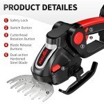 FULLYEA Cordless Electric Hedge Trimmer with Batteries