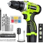 GardenJoy 12V Cordless Power Drill Set with Accessories