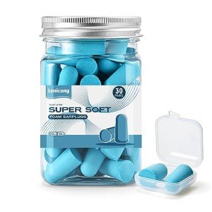 Lenicany 30 Pair Noise Cancelling Foam Earplugs