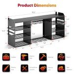 Heavy Duty Wall Mount Drill Organizer for 8 Tools
