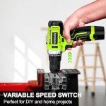 GardenJoy 12V Cordless Power Drill Set with Accessories