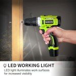 GardenJoy 12V Cordless Power Drill Set with Accessories