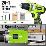 GardenJoy 12V Cordless Power Drill Set with Accessories