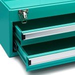 Turquoise 2-Drawer Steel Tool Organizer Chest