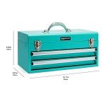 Turquoise 2-Drawer Steel Tool Organizer Chest