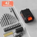 20V Cordless Drill Set with 42pcs Bits