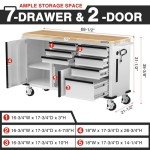 WORKPRO 7-Drawer Rolling Tool Chest with Power Strip
