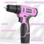 Pink Cordless Drill Set with Battery and Charger