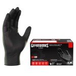 Black Disposable Nitrile Industrial Gloves, 100 Count