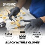 Black Disposable Nitrile Industrial Gloves, 100 Count