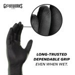 Black Disposable Nitrile Industrial Gloves, 100 Count
