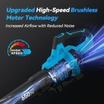 Cordless Leaf Blower 650 CFM, 2 Batteries Included