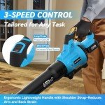 Cordless Leaf Blower 650 CFM, 2 Batteries Included