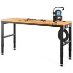 VEVOR Adjustable Workbench with Hardwood Top 2000 lbs