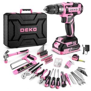 Cordless Pink Drill Kit: 20V Power Tools Set