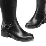 Knee High Comfortable Black Riding Boots for Women