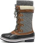 Warm Faux Fur Lined Winter Boots - Black/Grey