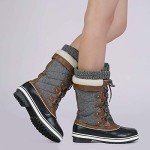 Warm Faux Fur Lined Winter Boots - Black/Grey