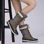 Warm Faux Fur Lined Winter Boots - Black/Grey