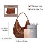 Brown Hobo Bags for Women with Tassel 2PC Set