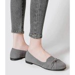 Grey Suede Women's Ballet Flats Size 9