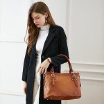 HESHE Leather Tote and Shoulder Bag for Women
