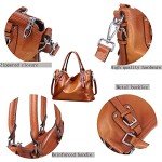 HESHE Leather Tote and Shoulder Bag for Women