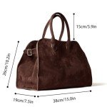 Large Brown Suede Tote Bag for Women