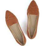 Tan Pointed Toe Dressy Flats for Women