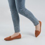 Tan Pointed Toe Dressy Flats for Women