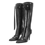 Stylish Black Knee-High Stiletto Boots for Women