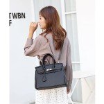 Orange Leather Handbag Satchel Tote for Women