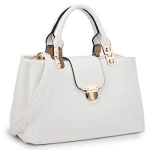 Dasein Women's White Vegan Leather Satchel Bag