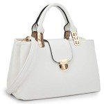 Dasein Women's White Vegan Leather Satchel Bag