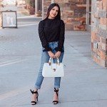 Dasein Women's White Vegan Leather Satchel Bag