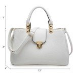 Dasein Women's White Vegan Leather Satchel Bag