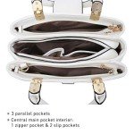 Dasein Women's White Vegan Leather Satchel Bag