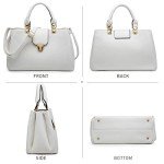 Dasein Women's White Vegan Leather Satchel Bag