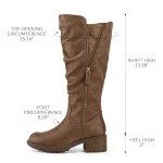 Mysoft Women's Knee High Boots with Chunky Heel